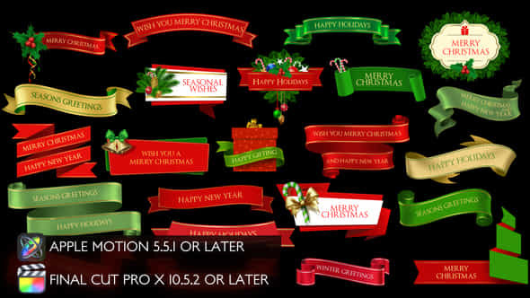 Christmas Lowerthirds And Banners Final Cut Pro - VideoHive 49688849