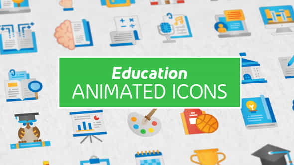 Education Modern Flat Animated Icons - VideoHive 26356431