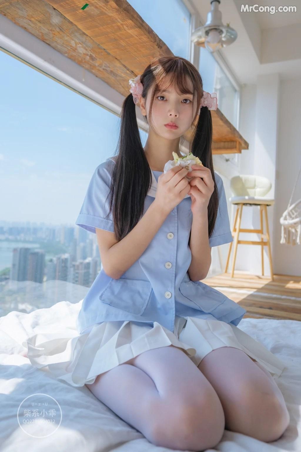 Coser@稚乖画册 Vol.001: 晴空01 白丝双马尾JK (79 photos)(54)