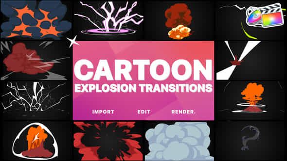 Cartoon Explosions Transitions - VideoHive 43068959