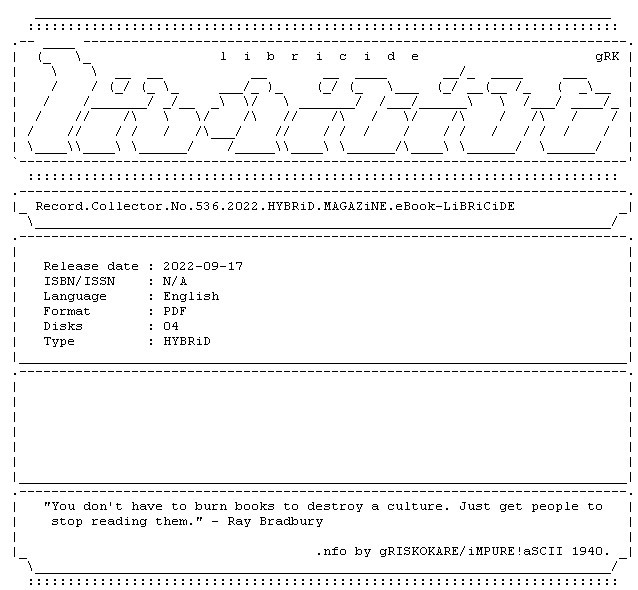Record.Collector.No.536.2022.HYBRiD.MAGAZiNE.eBook LiBRiCiDE