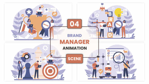 Brand Manager Illustration Animation Scene - VideoHive 53299645