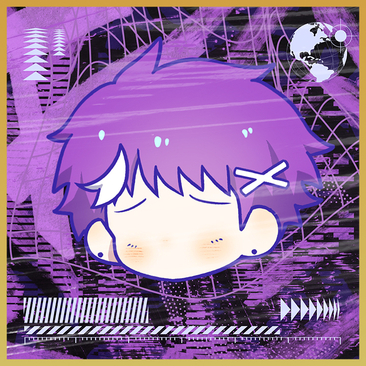 Shikishi: Faceless Fukita on a Y2K Evolution style background.