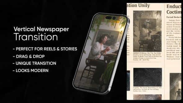Vertical Newspaper Transition - VideoHive 59530026