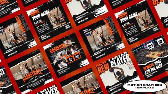 Fernost Basketball Sports Posts Mogrt - VideoHive 50287337