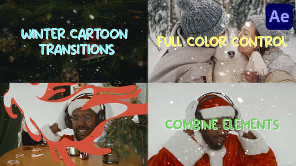 Winter Cartoon Transitions - VideoHive 42061089