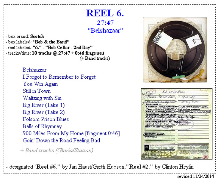 Bob Dylan 'Basement Tapes' Set of (3) Reel-to-Reels