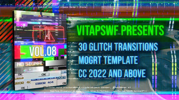 Glitch Transitions Vol 08 Mogrt - VideoHive 48879133