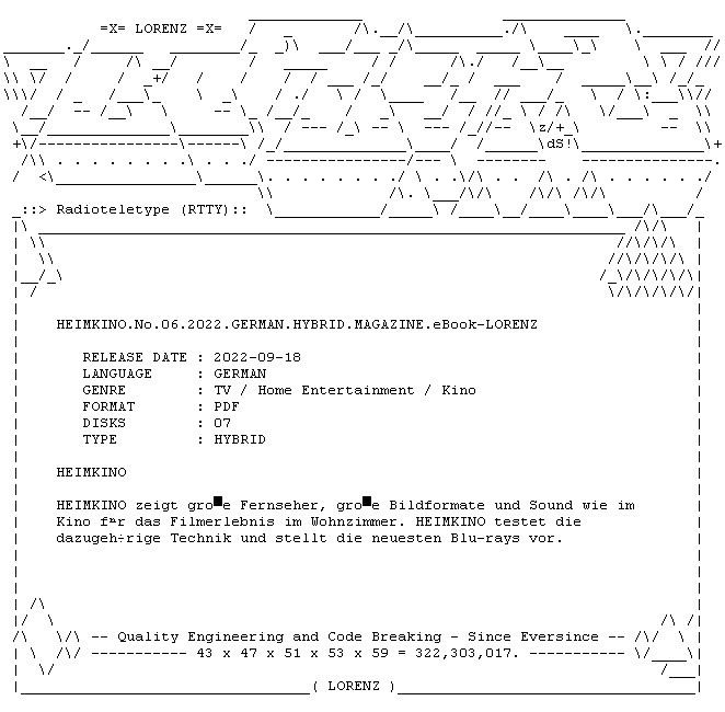 HEIMKINO.No.06.2022.GERMAN.HYBRID.MAGAZINE.eBook LORENZ