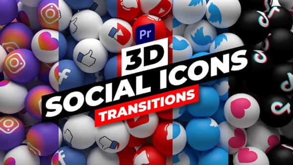 3D Social Icons Transitions for - VideoHive 34560120
