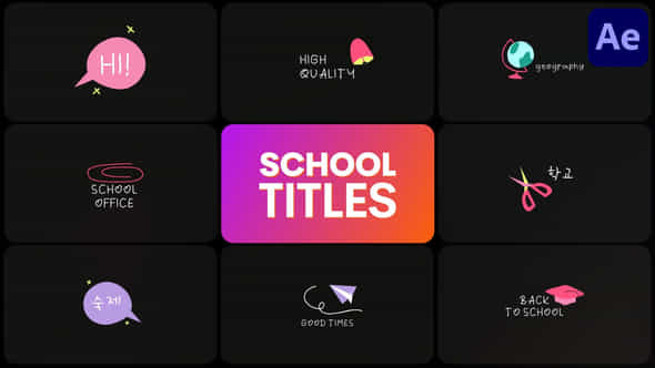 School Titles After Effects - VideoHive 53965634