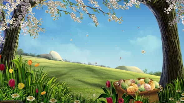 Easter basket with egg - VideoHive 30917050