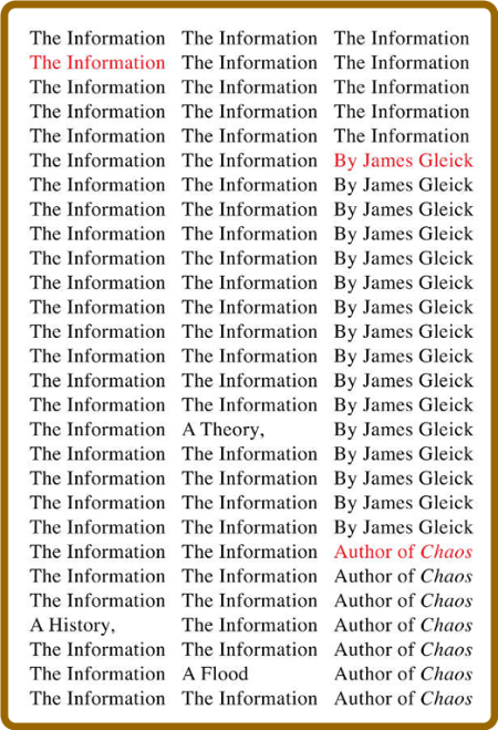 Gleick, James - The Information  A History, A Theory, A Flood (Pantheon, 2011)
