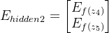 E_{hidden2}=\begin{bmatrix} E_{f(z_4)}\\ E_{f(z_5)} \end{bmatrix}