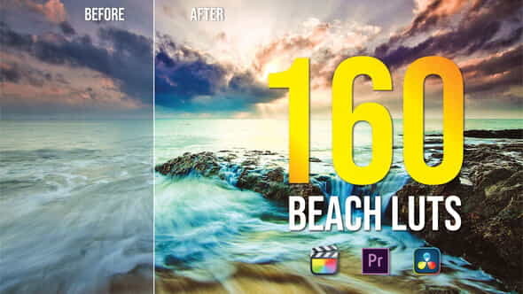 160 Beach LUTs Color Grading - VideoHive 35493238