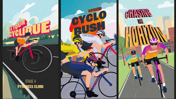 Tour De Bike Cycling Titles Stories Pack - VideoHive 58760299