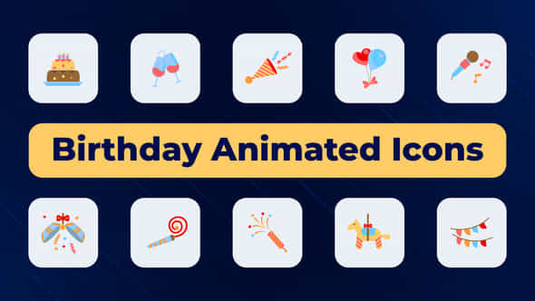 Birthday Animated Icons - VideoHive 50385482