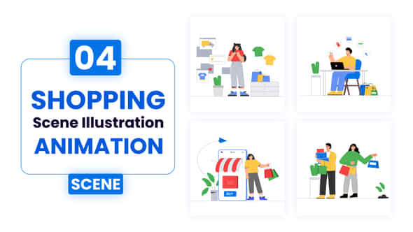 Shopping Scene Illustrations Animation - VideoHive 52972141