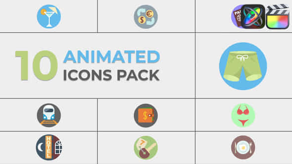 Vacation Traveler Animated Icons For Fcpx - VideoHive 47438982