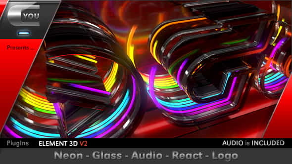 Neon Glass Audio React Logo - VideoHive 19640892