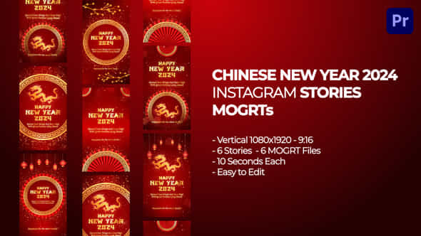 Chinese New Year 2024 Instagram Stories Mogrts - VideoHive 50503633