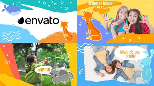Cartoon Kids Slideshow || Premiere - VideoHive 33925830