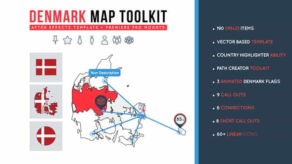 Denmark Map Toolkit - VideoHive 28316636