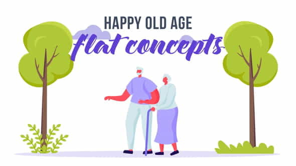 Happy old age- Flat Concept - VideoHive 33248757