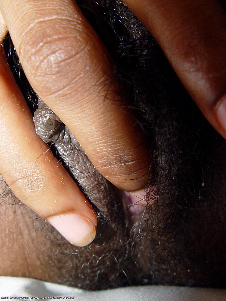 Exotic ebony beauty Satya shows her big tits & fingers her hairy twat(17)