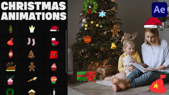 Hand-Drawn Christmas Icons for After - VideoHive 35062748