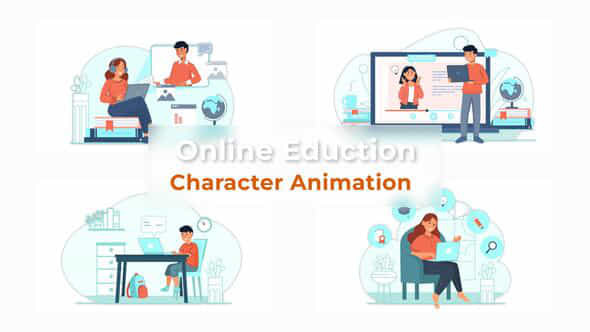 Online Education Character - VideoHive 37071274