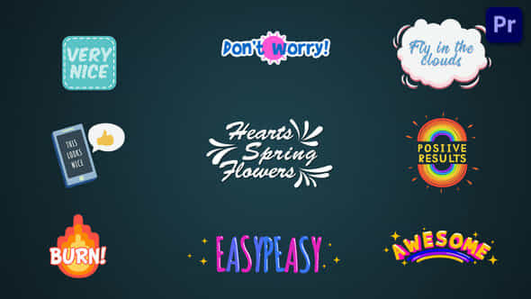 Colorful cartoon titles - VideoHive 37717404