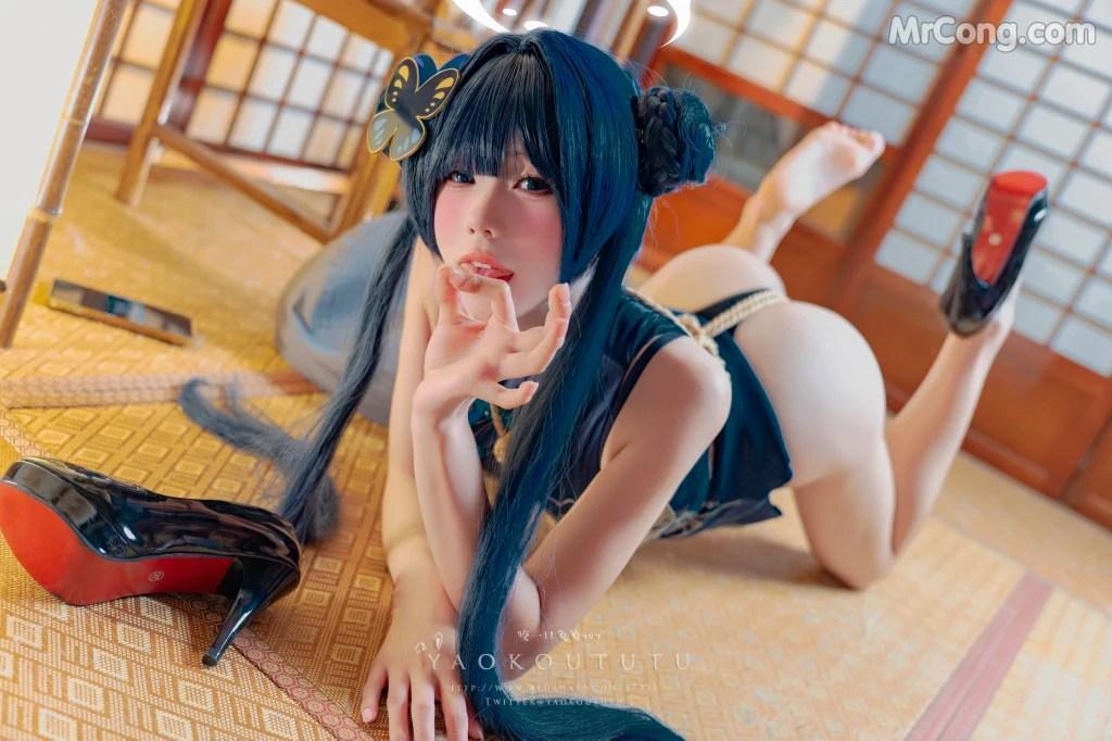 Coser@黏黏团子兔: 碧蓝档案·妃咲&胭脂 (85 photos )(19)