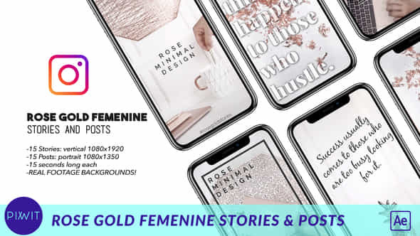 Rose Gold FeminineStories - VideoHive 41498144