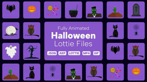 Halloween Lottie Elements - VideoHive 39890070