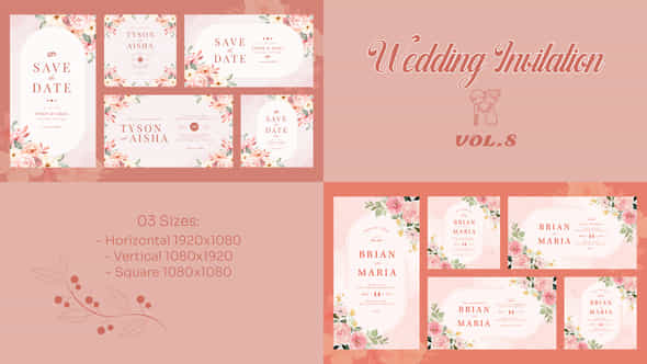 Angled Wedding Invitation - VideoHive 52306734