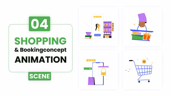 Booking Shopping Concept Animation - VideoHive 52214671