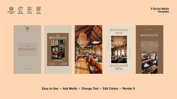Restaurant Menu Instagram Stories - VideoHive 53672301