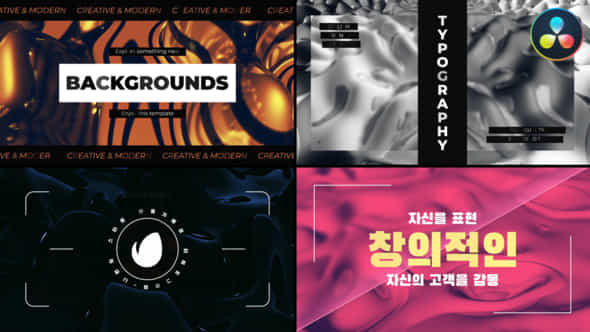 Backgrounds Typography For Davinci Resolve - VideoHive 50807246