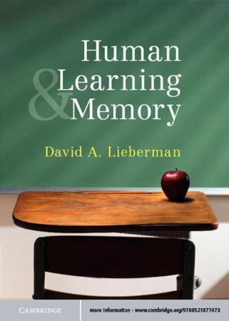 Human Learning and Memory By David J  Lieberman