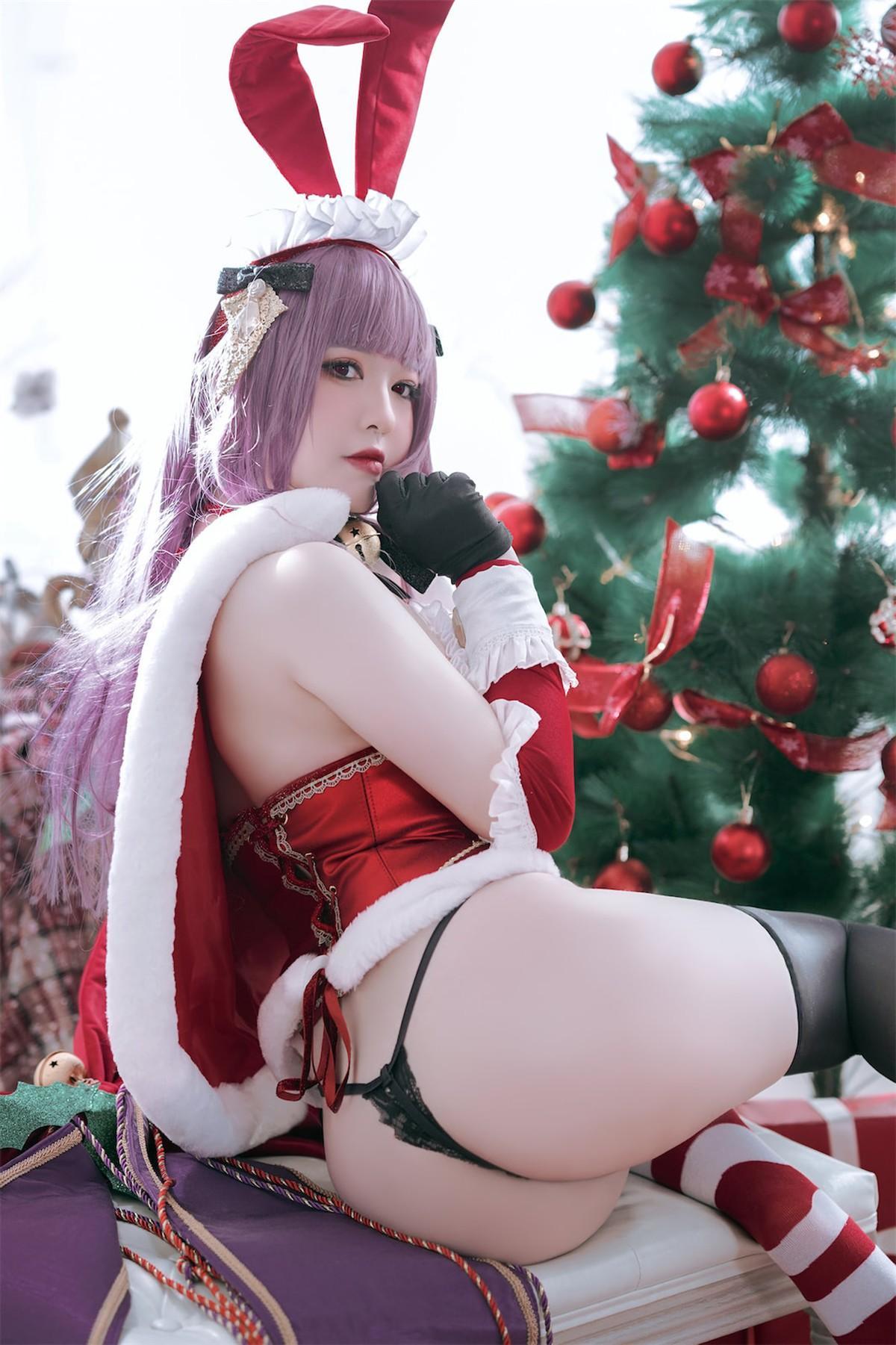 Cosplay 半半子 Christmas Bunny Aike(23)