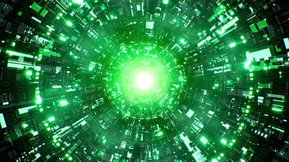 Technology Binary Data Scifi Tunnel - VideoHive 32507280