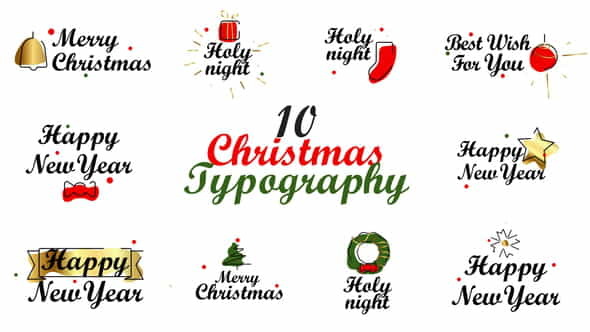 Christmas Typography - VideoHive 34791702