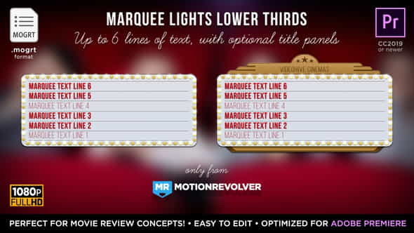 Marquee Lights TitlesLower - VideoHive 24552539