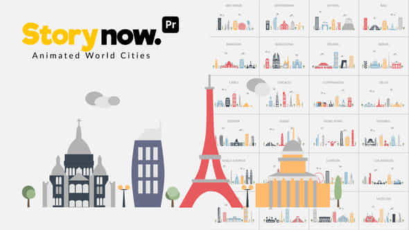 Story Now Animated World Cities For Premiere Pro - VideoHive 53579379