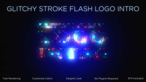 Glitchy Stroke Flash Logo Intro - VideoHive 32879856