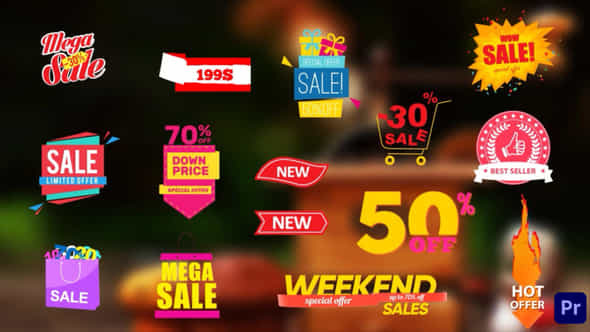 Sales Discount StickersShopping - VideoHive 45552171