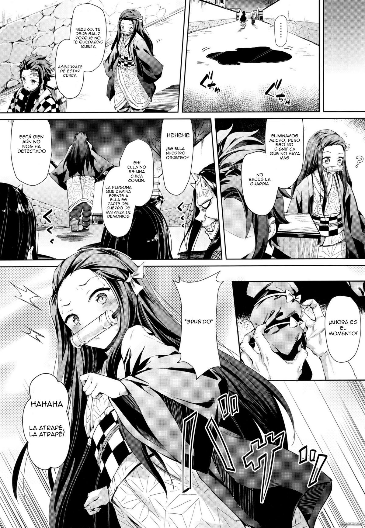 Moshi Nezuko ga Warui Hito ni Tsukamattara… (Kimetsu no Yaiba) manga hentai xxx español