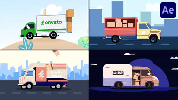 Delivery Service Truck Explainer For After Effects - VideoHive 55129941