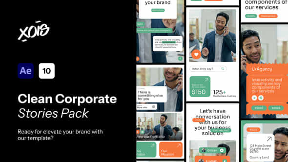 Clean Corporate Promo Stories Pack - VideoHive 53303703